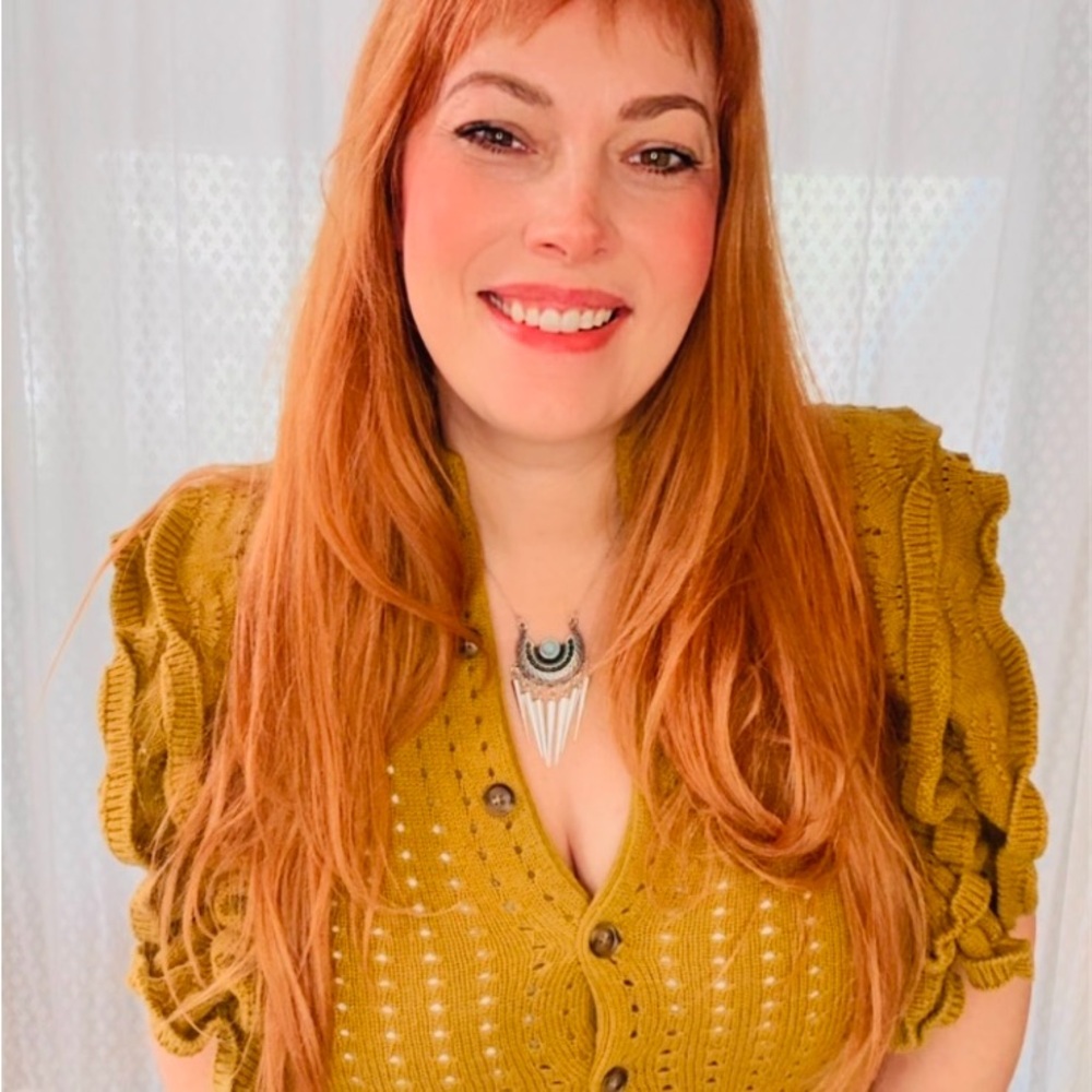 “Who What Wear” Mustard Ruffle Sleeve Cardigan